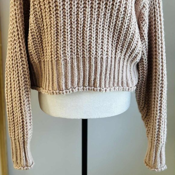 Unbranded Alabaster Rose Chunky Ribbed Cropped Turtleneck Sweater – US M - Picture 5 of 10